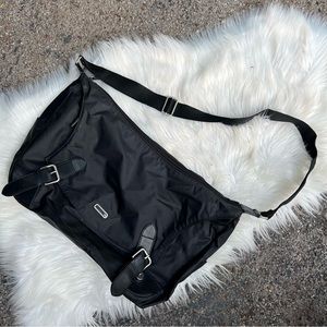 Guess Black and Silver Latched Crossbody Satchel Shoulder Purse Bag